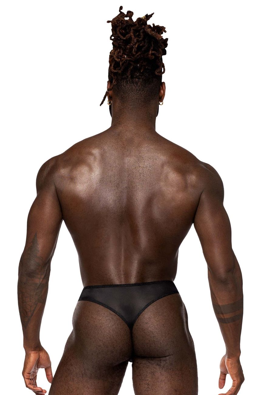 Male Power 409-280 Sassy Lace Open Ring Thong Black