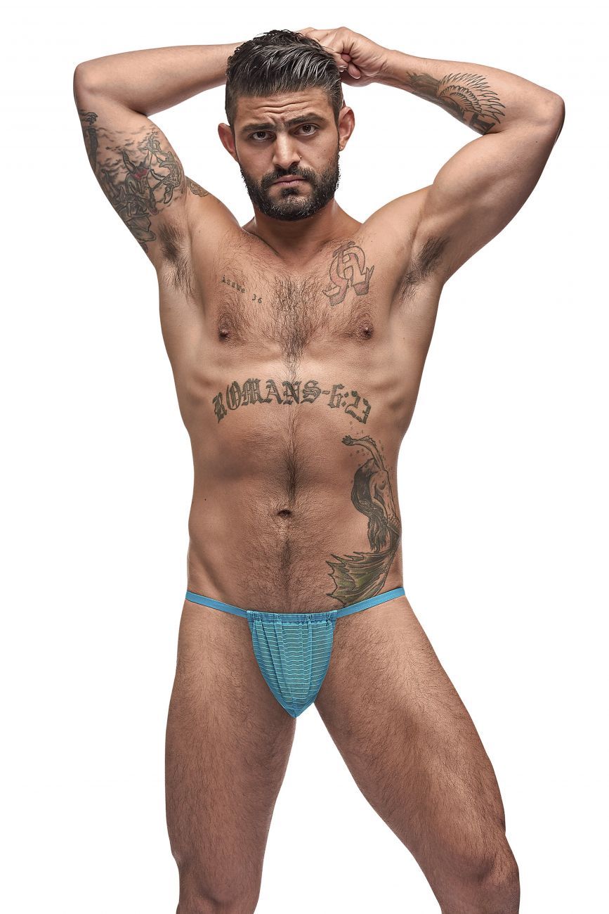 Male Power 450-252 Mesh Rib Posing Strap Seafoam