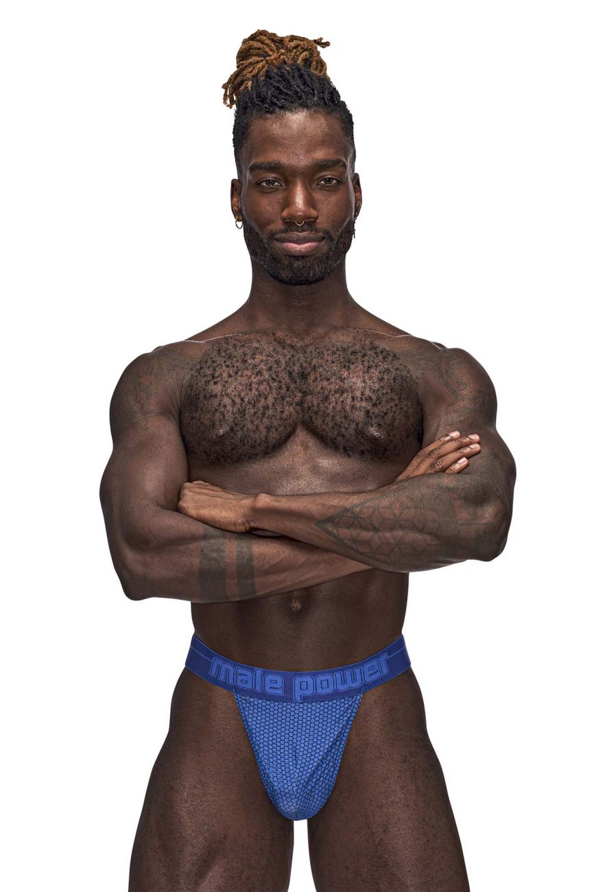 Male Power 454-269 Sexagon Micro V Thong Royal