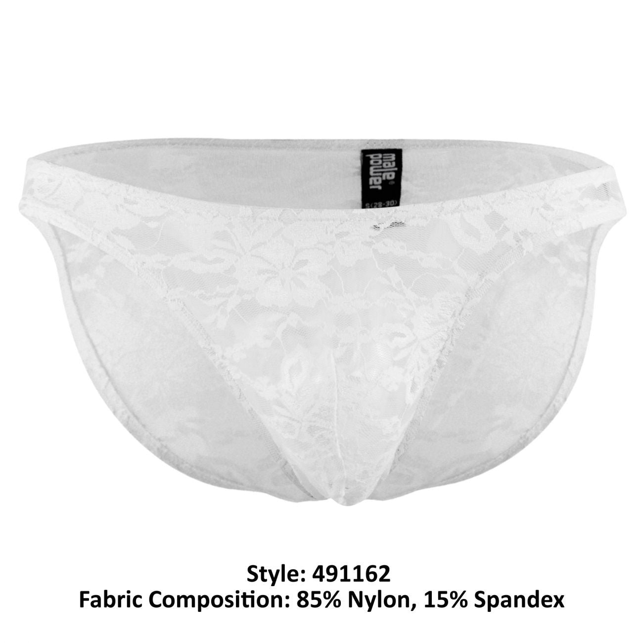 Male Power 491162 Stretch Lace Wonder Bikini White
