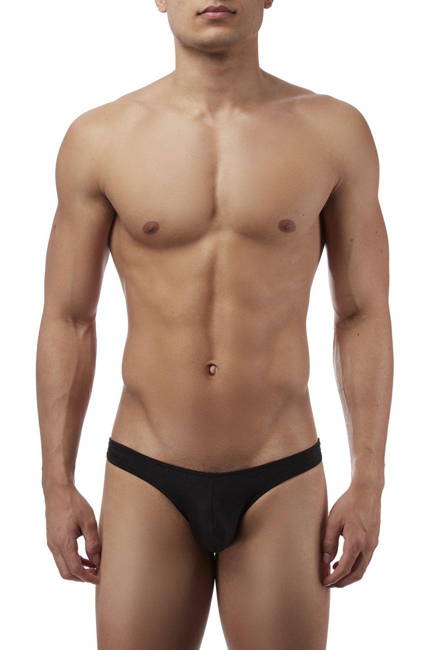 Male Power PAK874 Euro Male Spandex Full Cut Thong Black