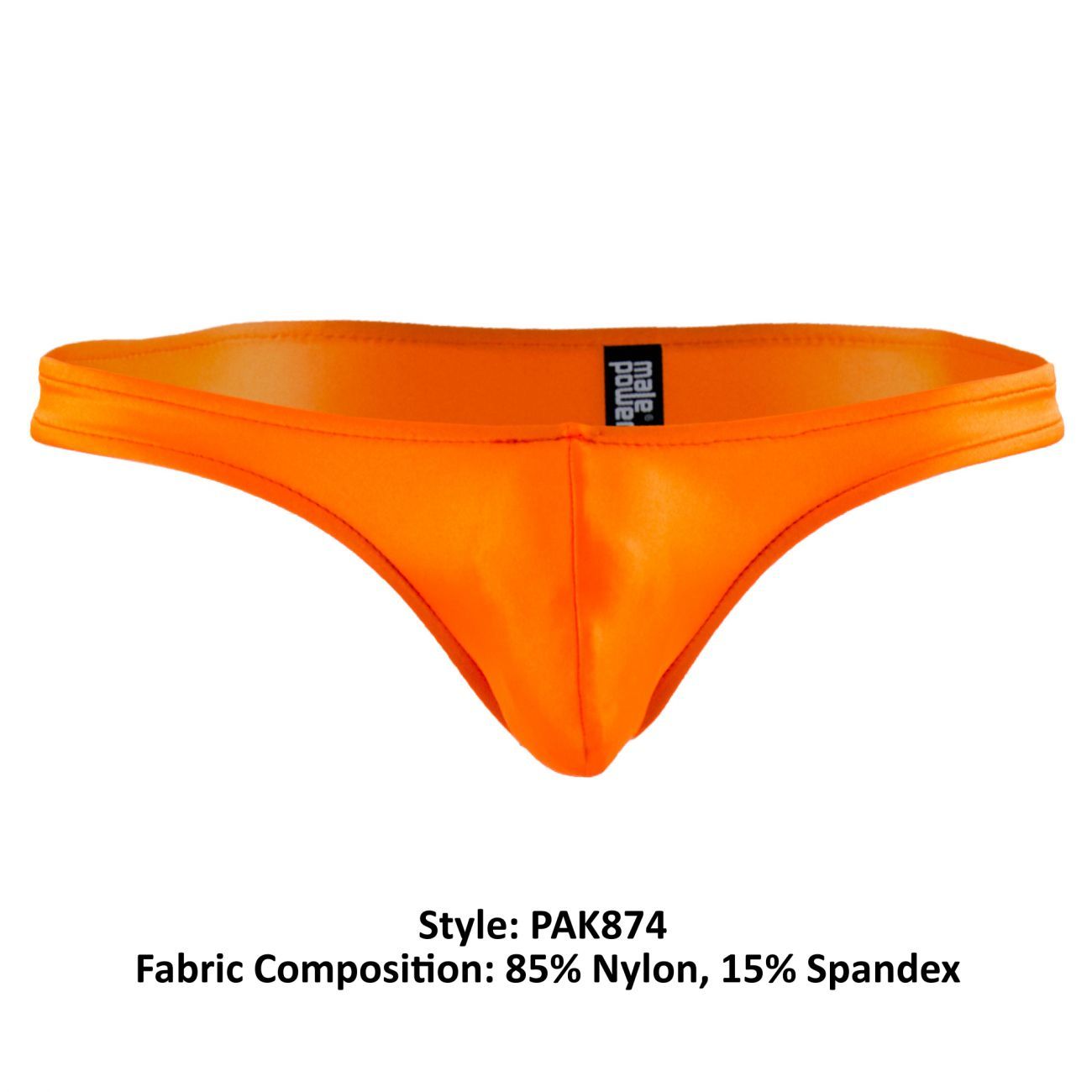 Male Power PAK874 Euro Male Spandex Full Cut Thong Orange