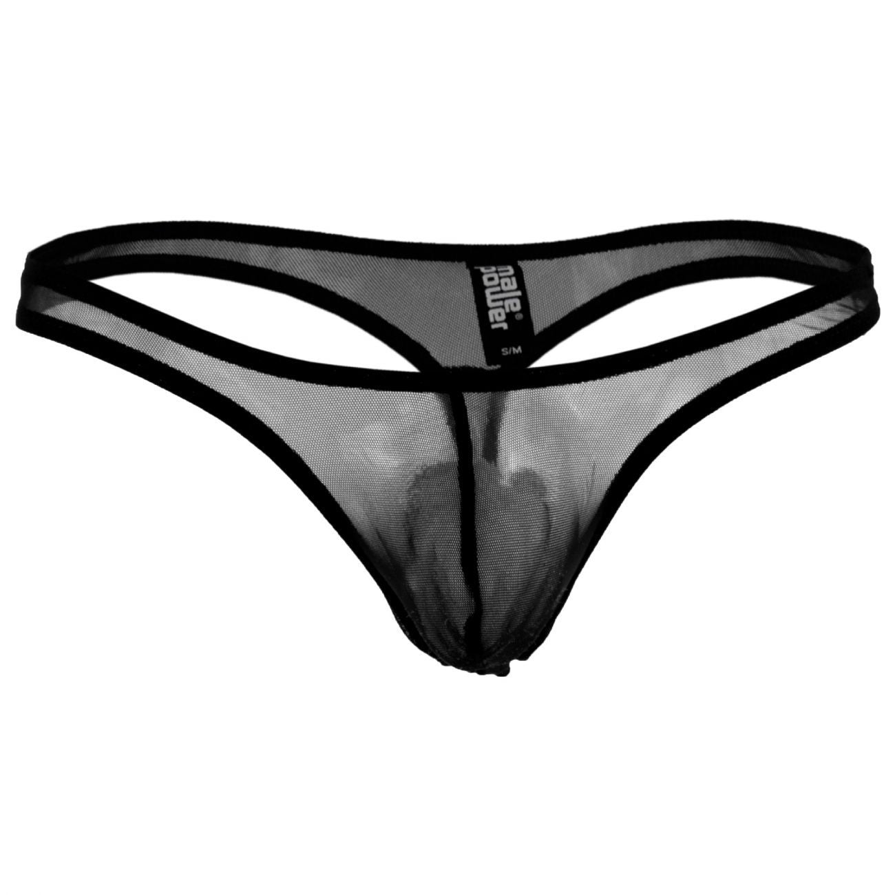 Male Power PAK882 Euro Male Mesh Mini Pouch Thong Black