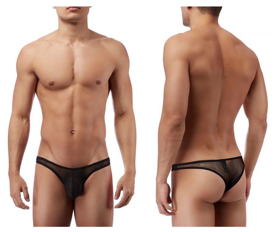Male Power PAK884 Euro Male Mesh Full Cut Thong Black