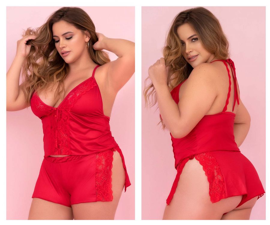 SALE - Mapale 7417X Two Piece Pajama Set. Top and Shorts Color Red