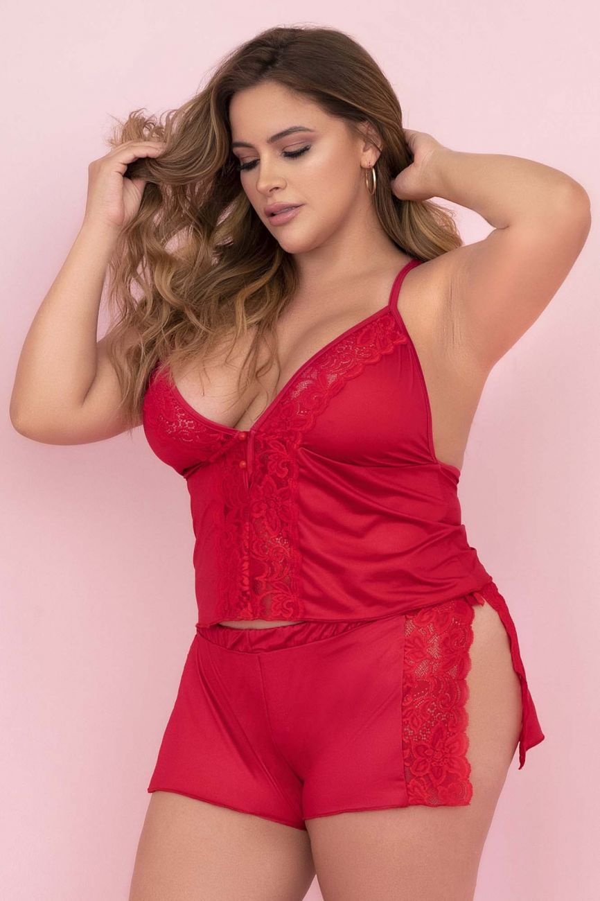 SALE - Mapale 7417X Two Piece Pajama Set. Top and Shorts Color Red