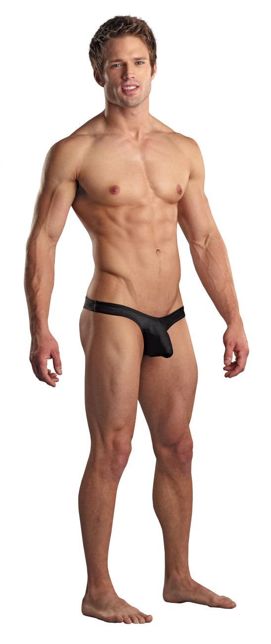 Male Power PAK874 Euro Male Spandex Full Cut Thong Black