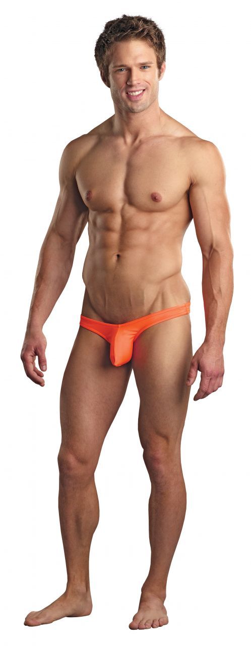 Male Power PAK874 Euro Male Spandex Full Cut Thong Orange