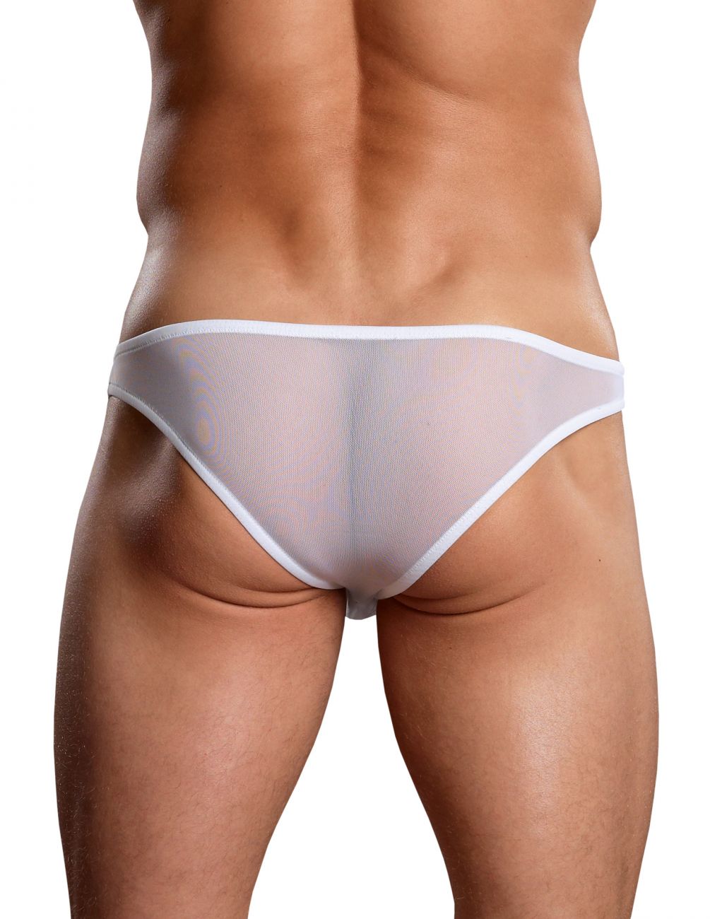 Male Power PAK881 Euro Male Mesh Brazilian Pouch Bikini White