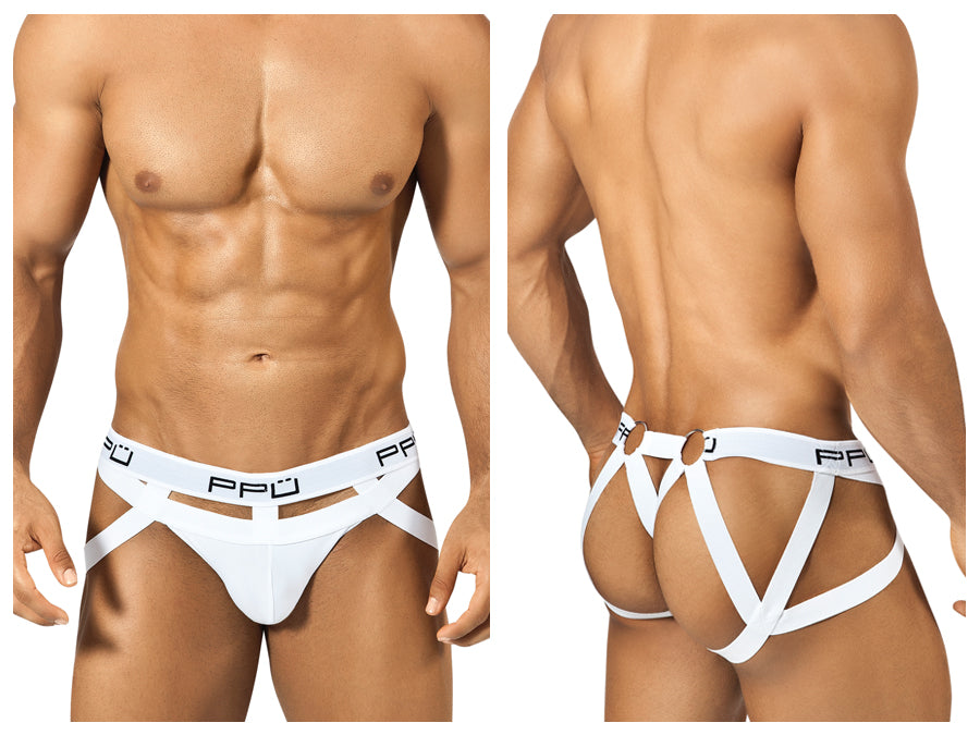 PPU 1305 Multi-Strap Jockstrap White