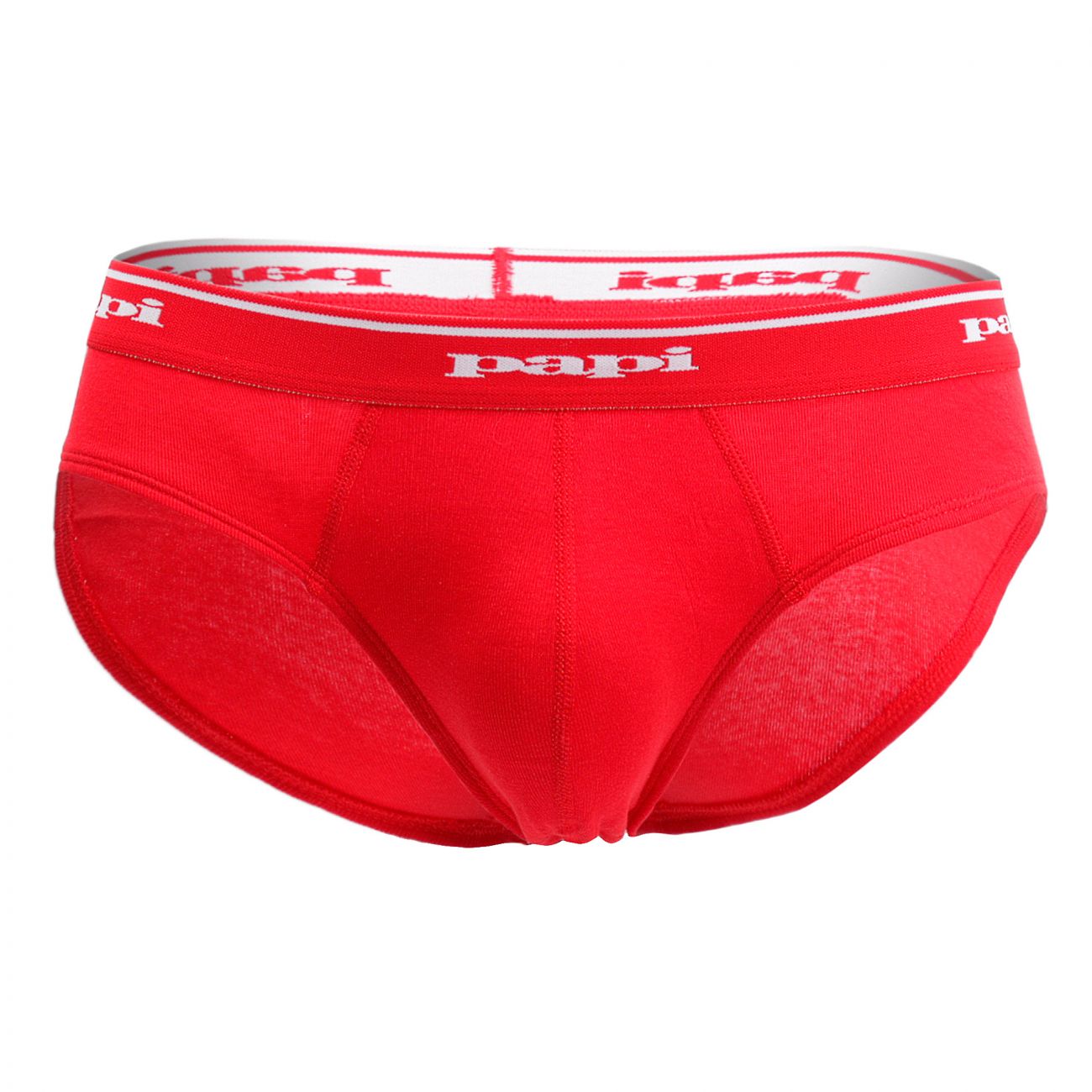 Papi 554101-999 3PK 1X1 Rib Low Rise Brief Black-Red-Turquoise