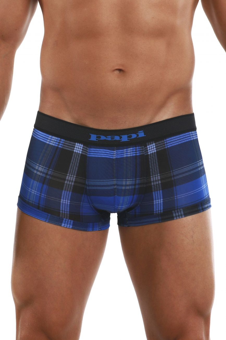 Papi 626182-968 Cool2 2PK Solid-Print Brazilian Trunks Black Blue