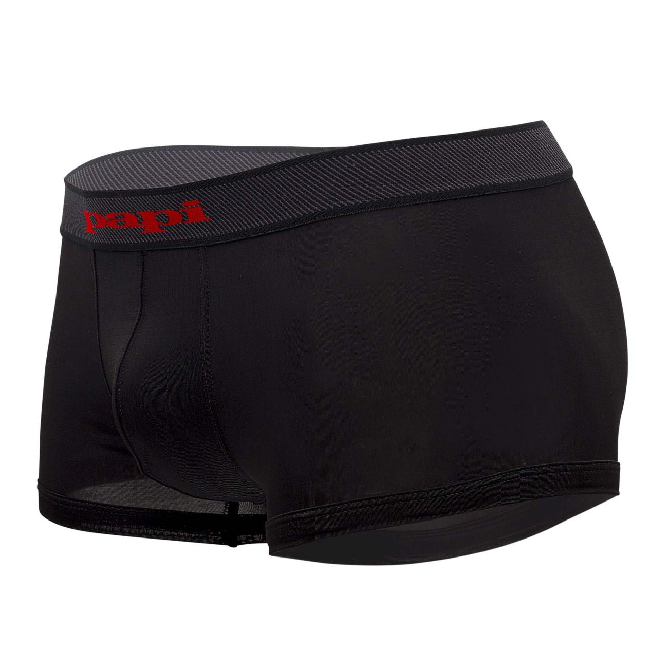 Papi 626182-982 Cool2 2PK Solid-Print Brazilian Trunks Black Red
