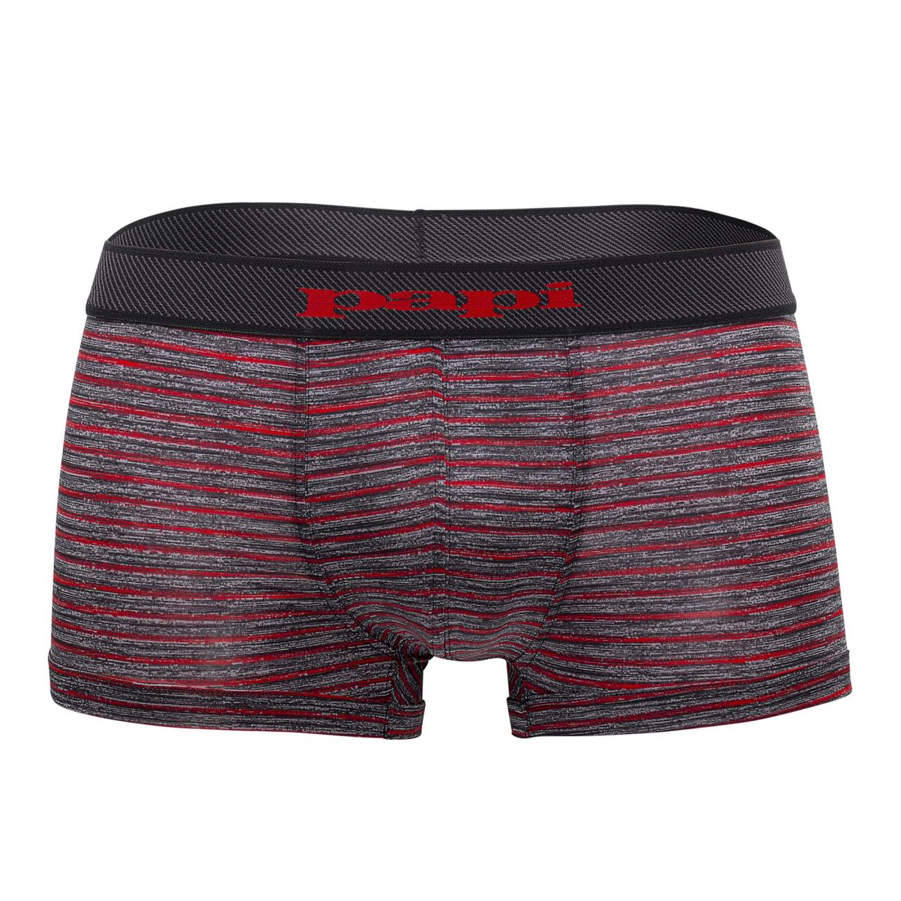 Papi 626183-982 Cool2 2PK Solid-Print Brazilian Trunks Black Red