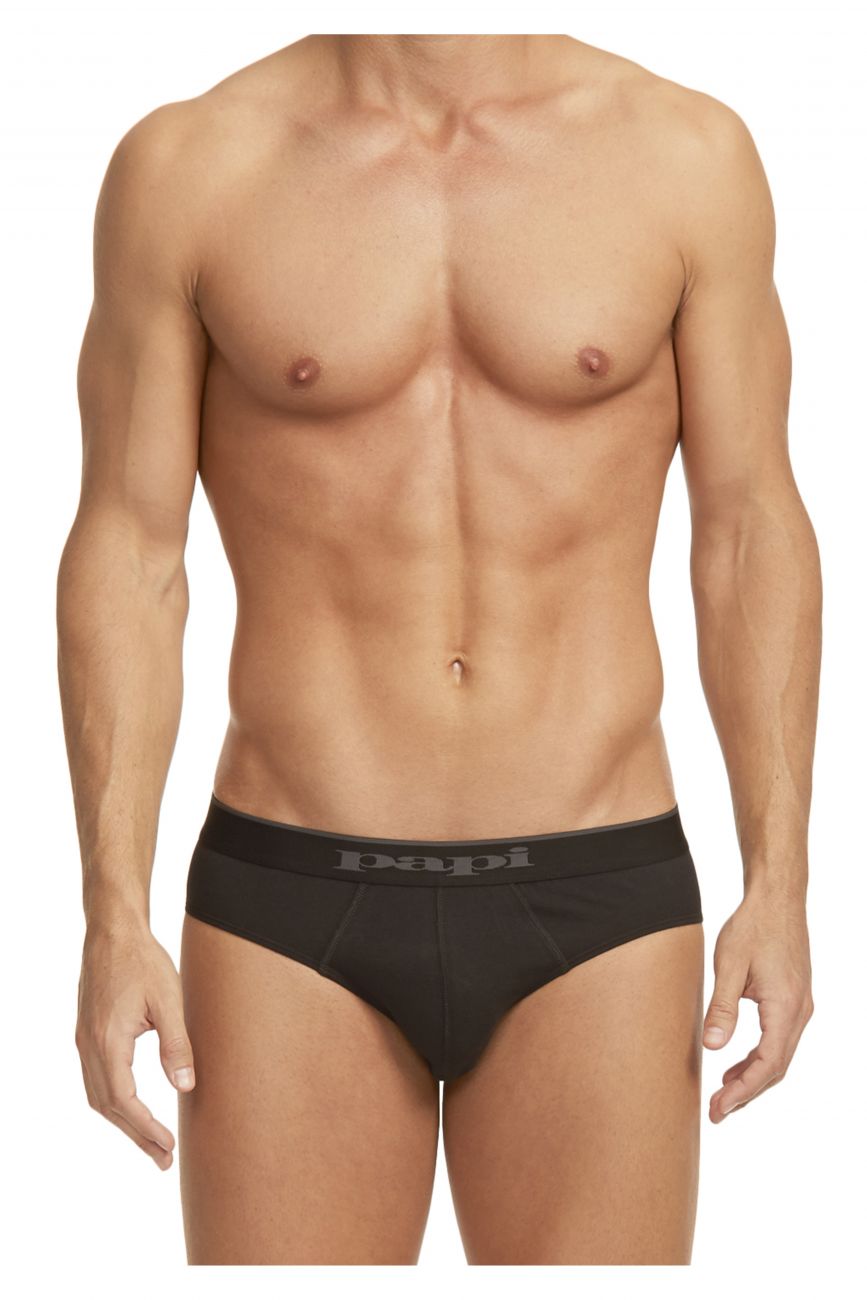 Papi 980403-001 3PK Cotton Stretch Brief Black
