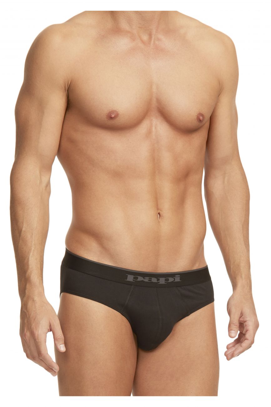 Papi 980403-001 3PK Cotton Stretch Brief Black