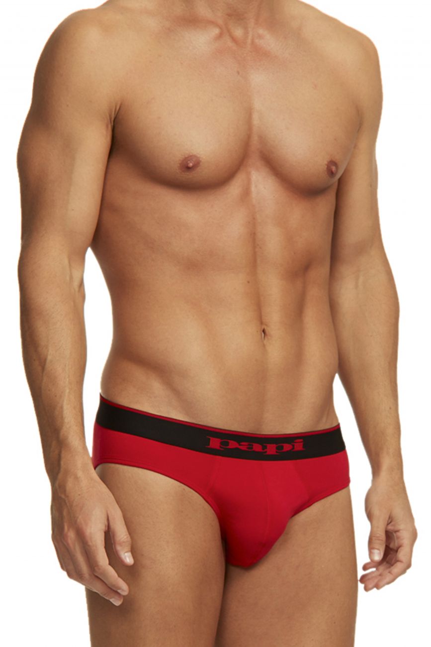 Papi 980403-950 3PK Cotton Stretch Brief Red-Gray-Black