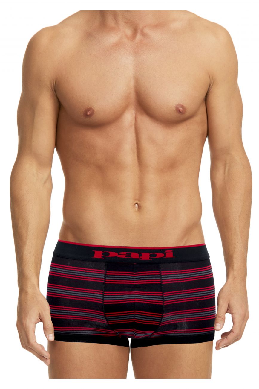 Papi 980503-982 Cotton Stretch Brazilian Yarndye Band Stripe Red Black