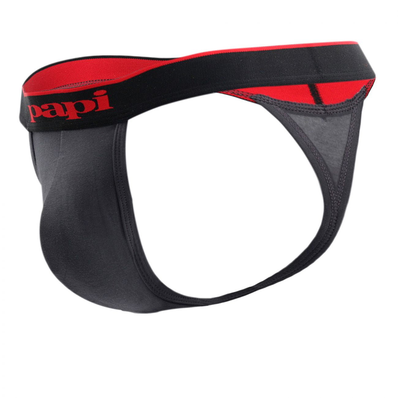 Papi 980902-950 3PK Cotton Stretch Thong Red-Gray-Black