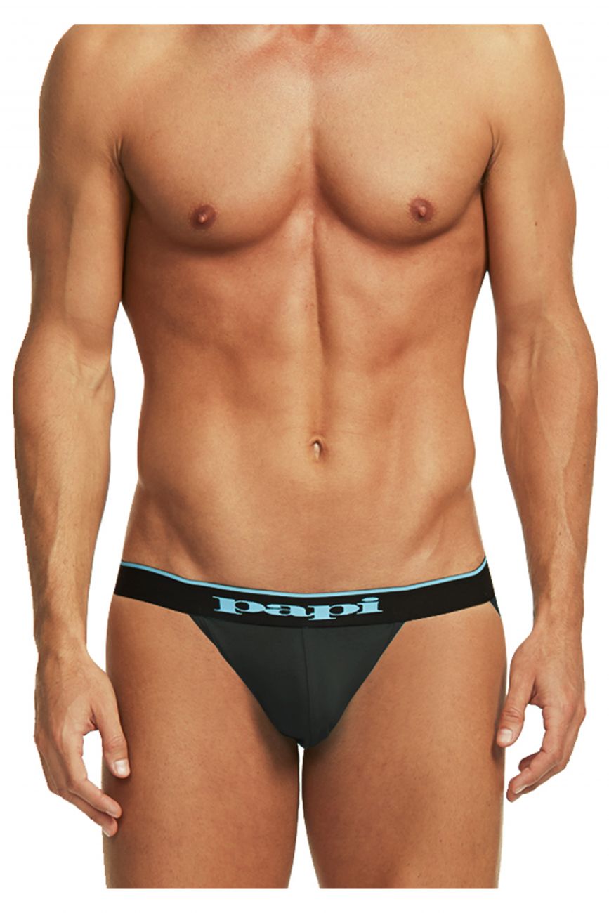 Papi 980911-941 3PK Cotton Stretch Jockstrap Black-Cobalt-Blue