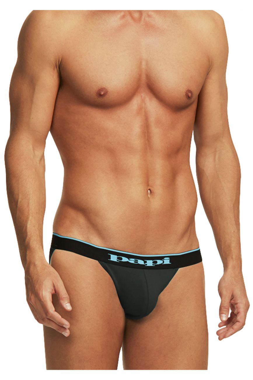 Papi 980911-941 3PK Cotton Stretch Jockstrap Black-Cobalt-Blue