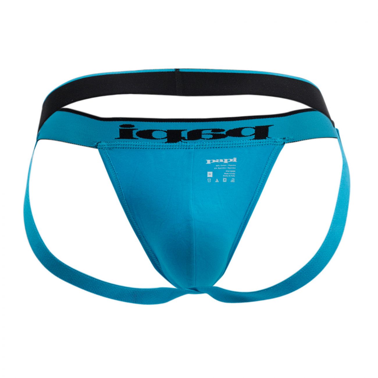 Papi 980911-941 3PK Cotton Stretch Jockstrap Black-Cobalt-Blue