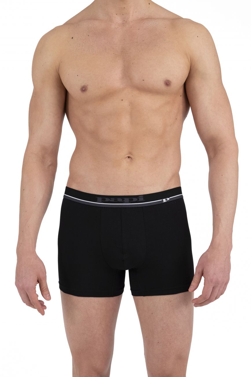 Papi 990002-962 4PK Boxer Briefs Gray Black