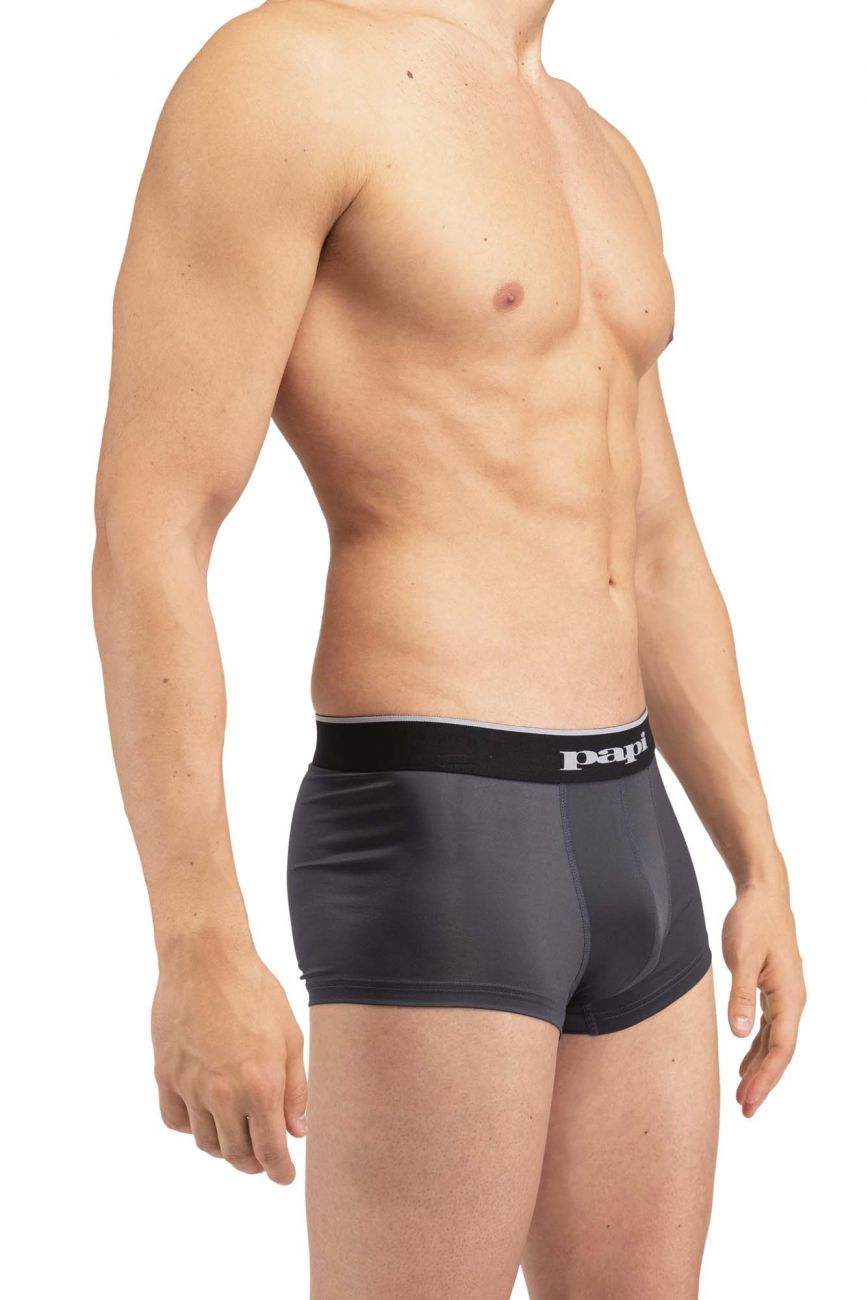 Papi MPA005 2PK Brazilian Trunks Black Gray