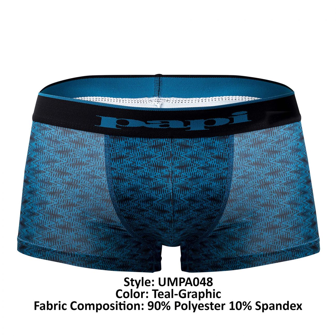 Papi UMPA048 Microflex Brazilian Trunks Teal-Graphic