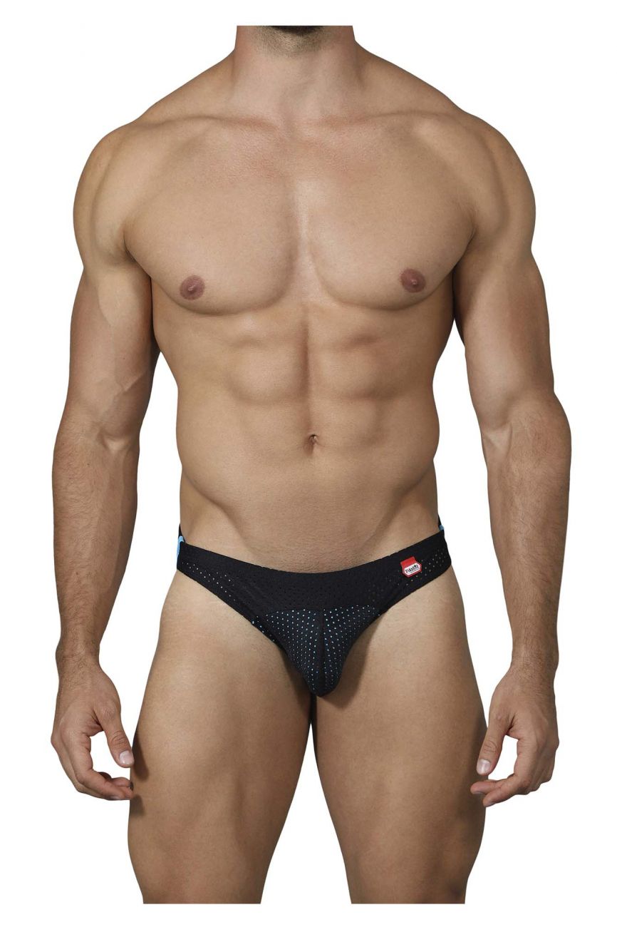 Pikante 0208 Click Athletic Mesh Jockstrap Black with Blue