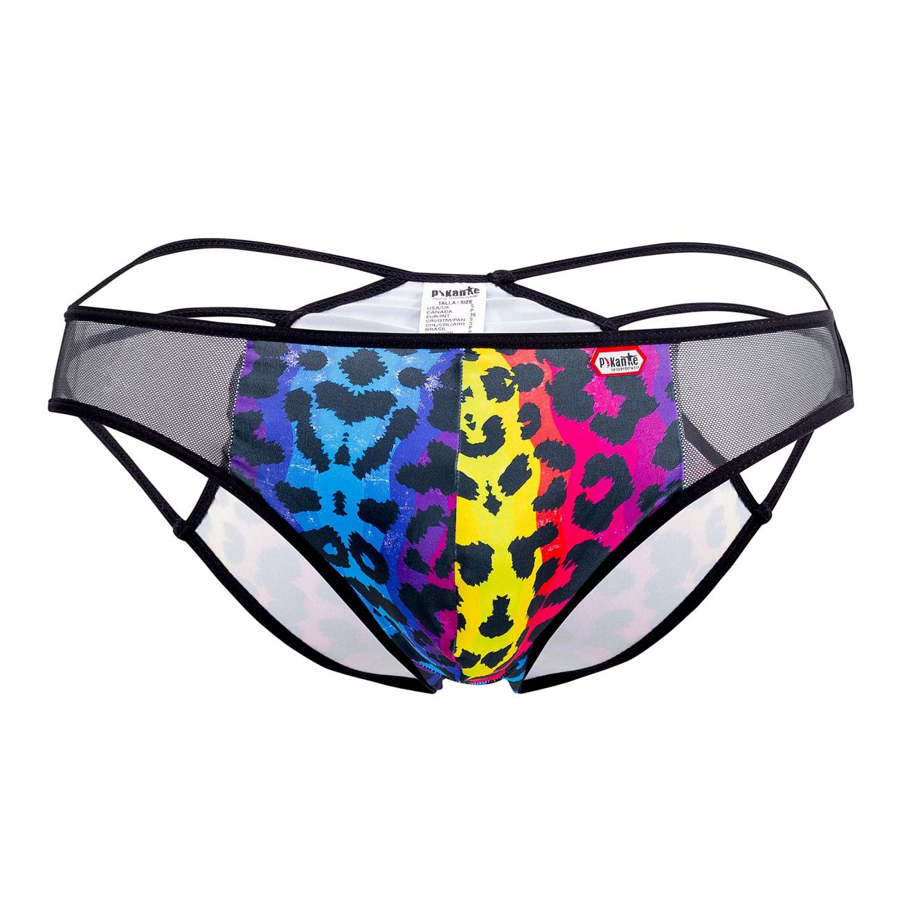 SALE - Mens Pikante Compatibility Ruched Printed Briefs Black Multi Coloured