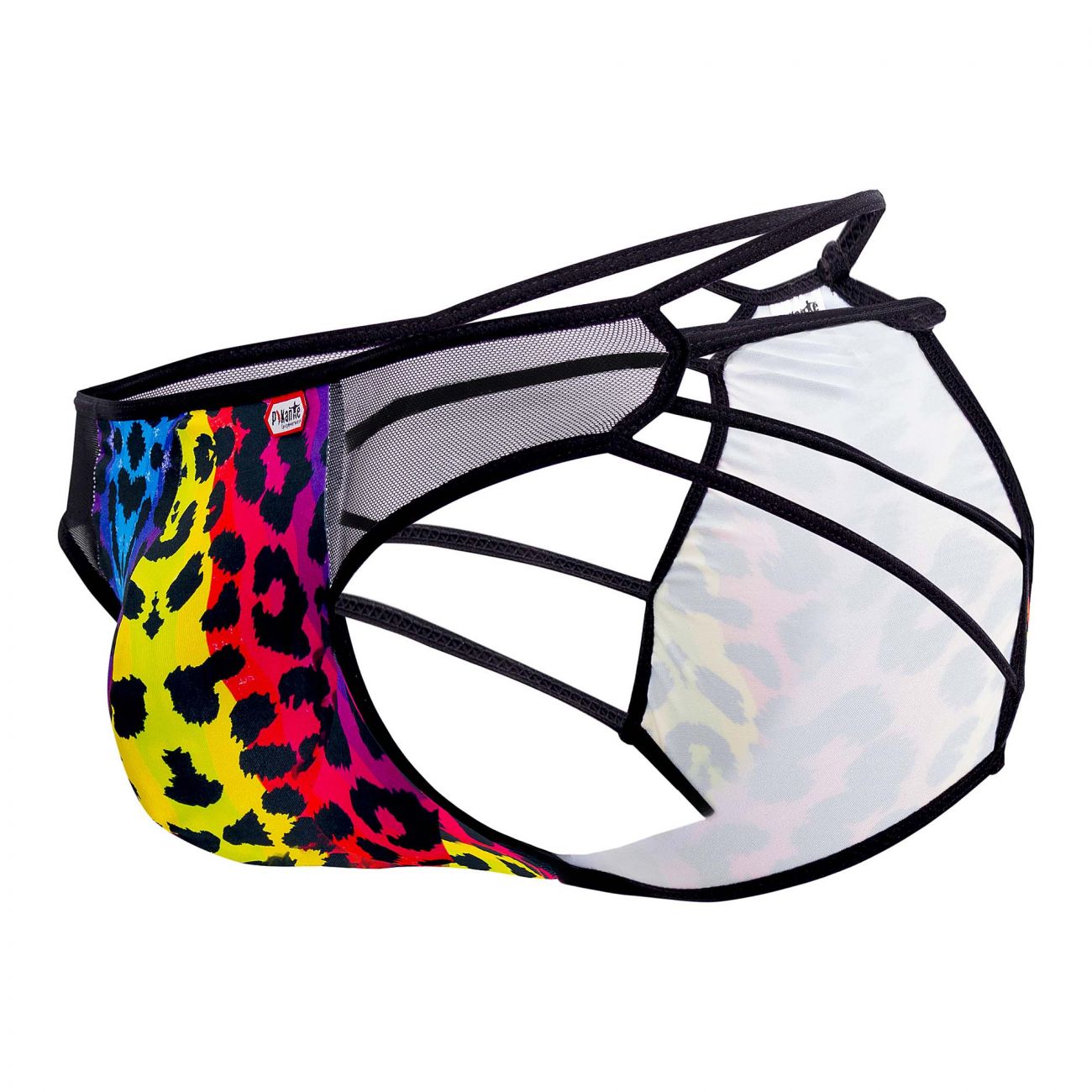 SALE - Mens Pikante Compatibility Ruched Printed Briefs Black Multi Coloured
