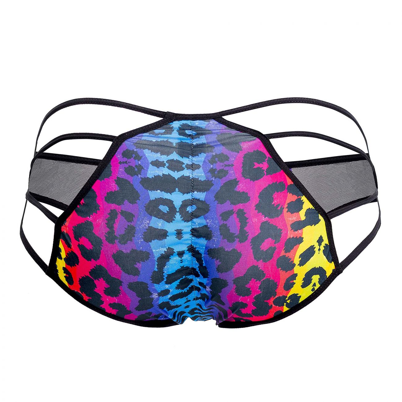 SALE - Mens Pikante Compatibility Ruched Printed Briefs Black Multi Coloured
