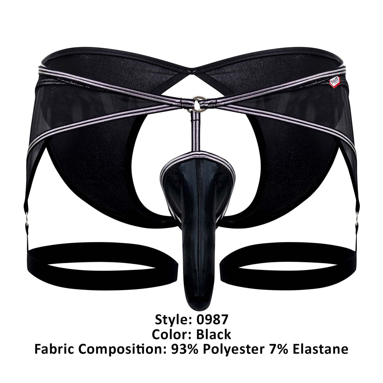 Pikante 0987 Abuya Garter Jockstrap Black