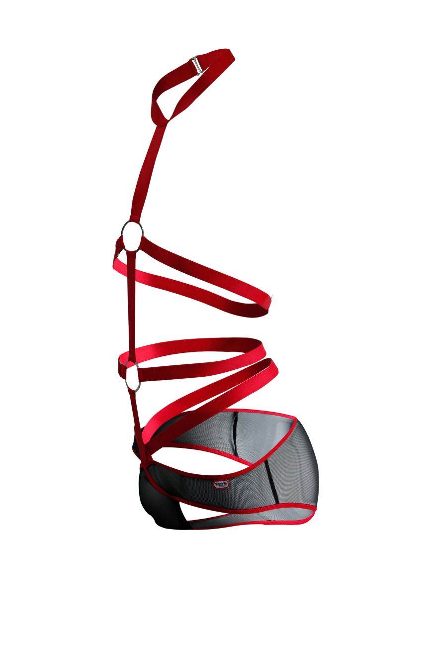 Pikante 1084 Lips Harness Briefs Red