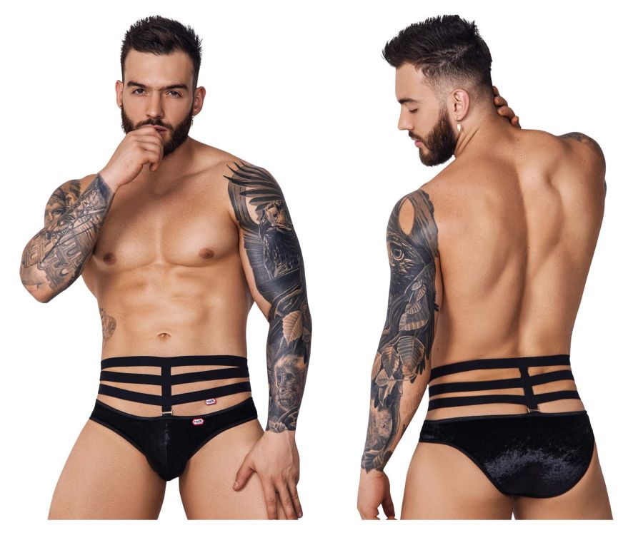 Pikante 1097 Clandestine Velvet Briefs Black