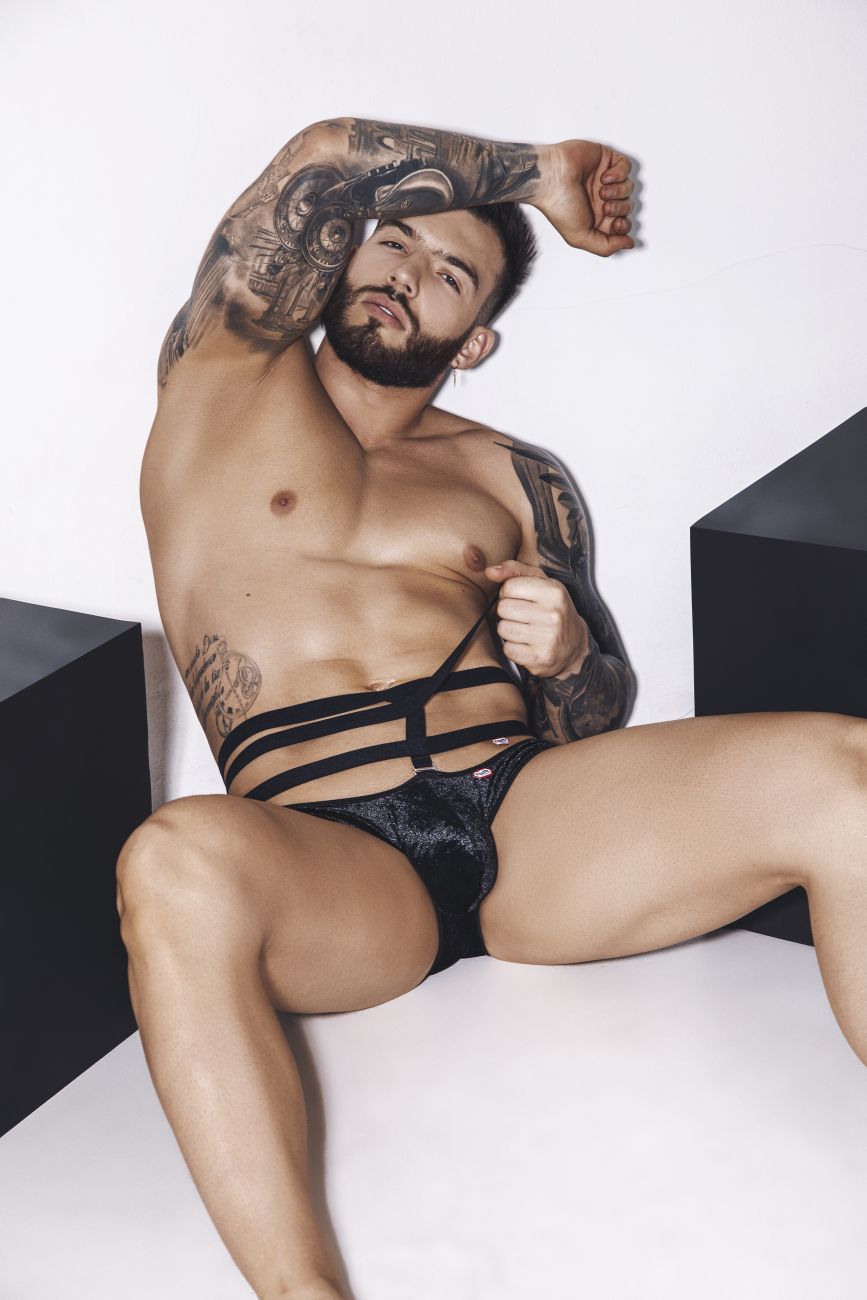 Pikante 1097 Clandestine Velvet Briefs Black