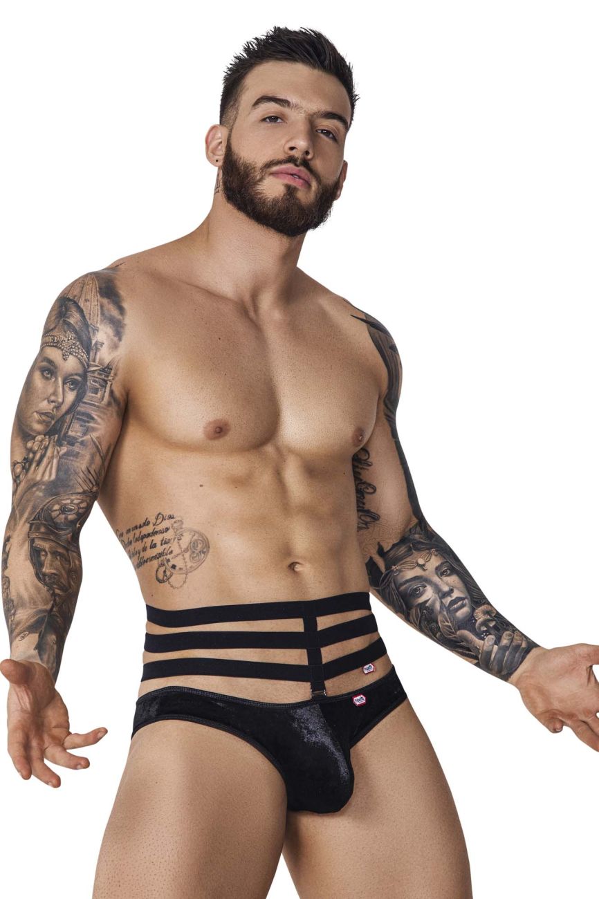 Pikante 1097 Clandestine Velvet Briefs Black