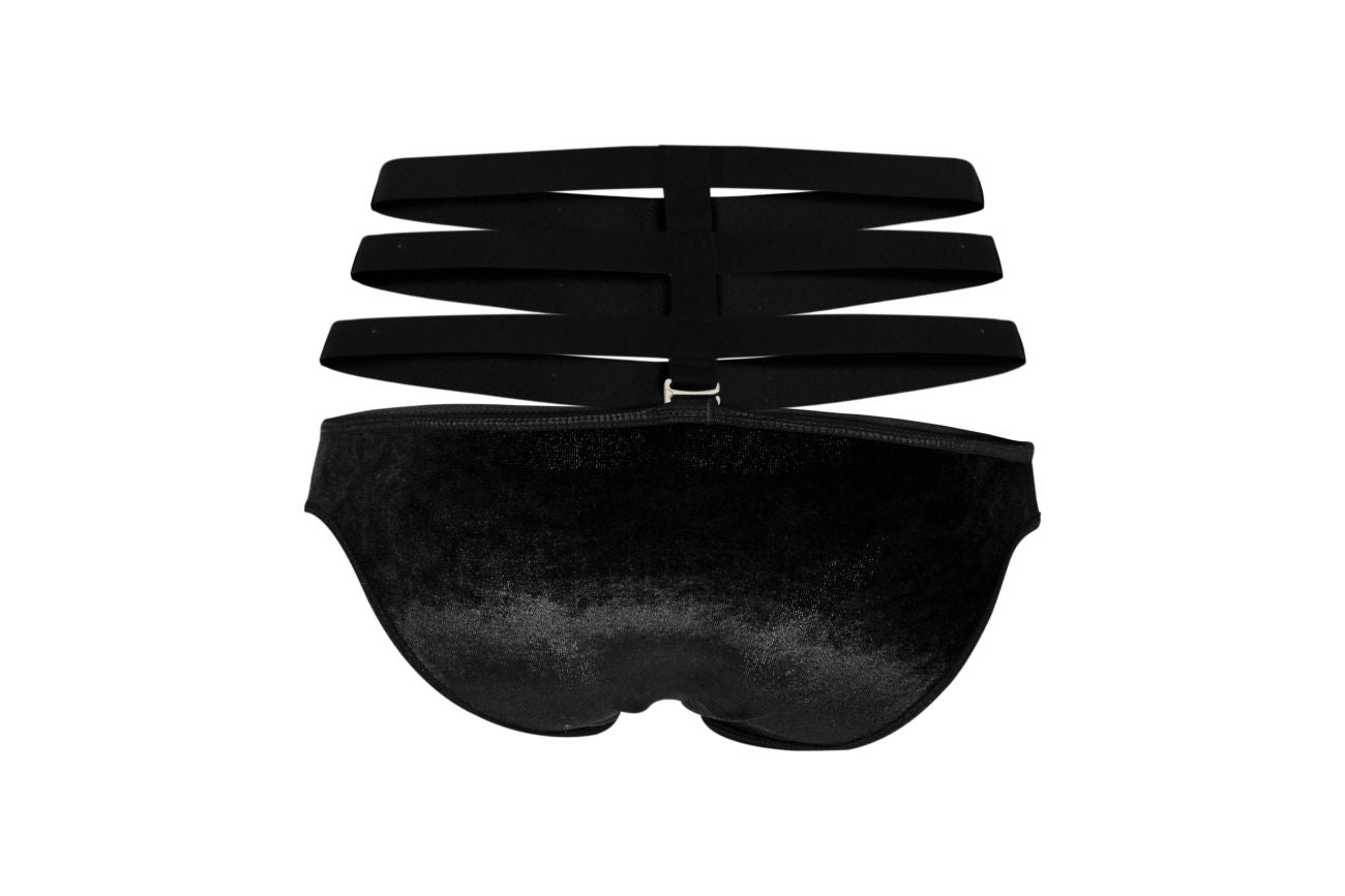 Pikante 1097 Clandestine Velvet Briefs Black