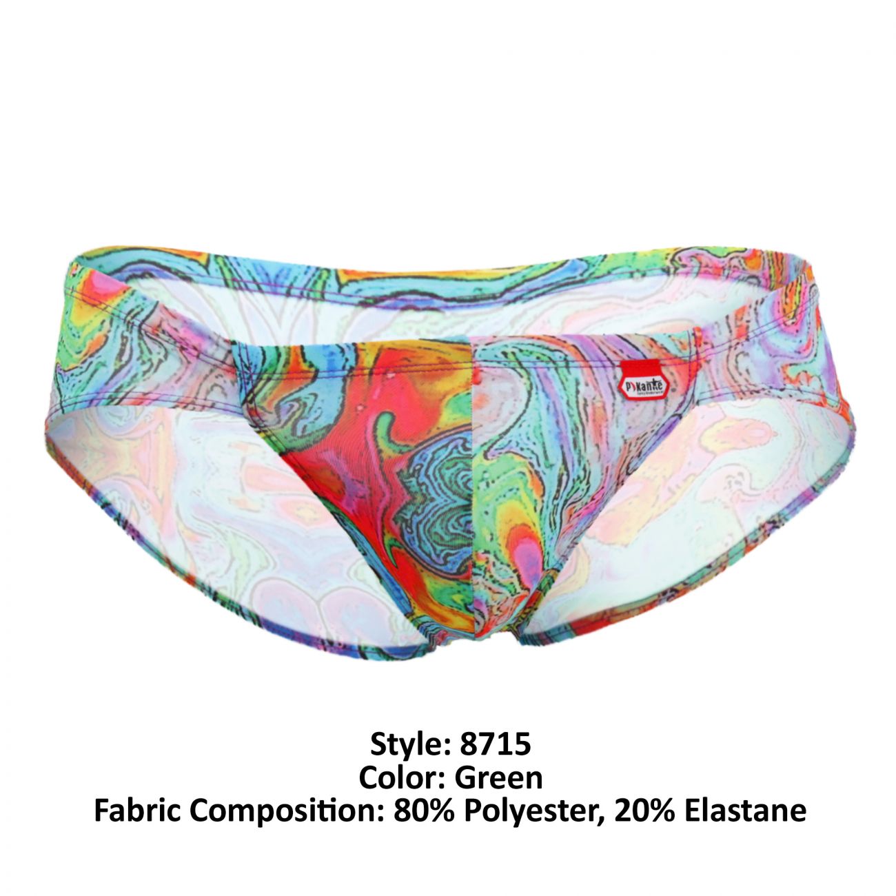 Pikante 8715 Aladin Matrix Briefs Green Multi Coloured