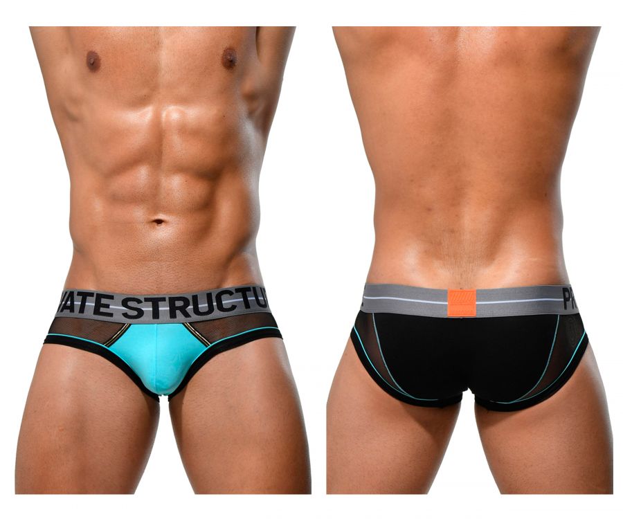 Private Structure MIUY3857 Momentum Orange Mini Briefs Black