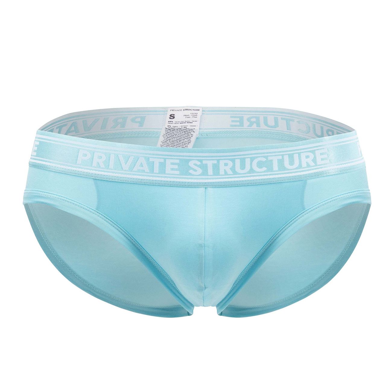 Private Structure PBUT4378 Bamboo Mid Waist Mini Briefs Bright Cyan