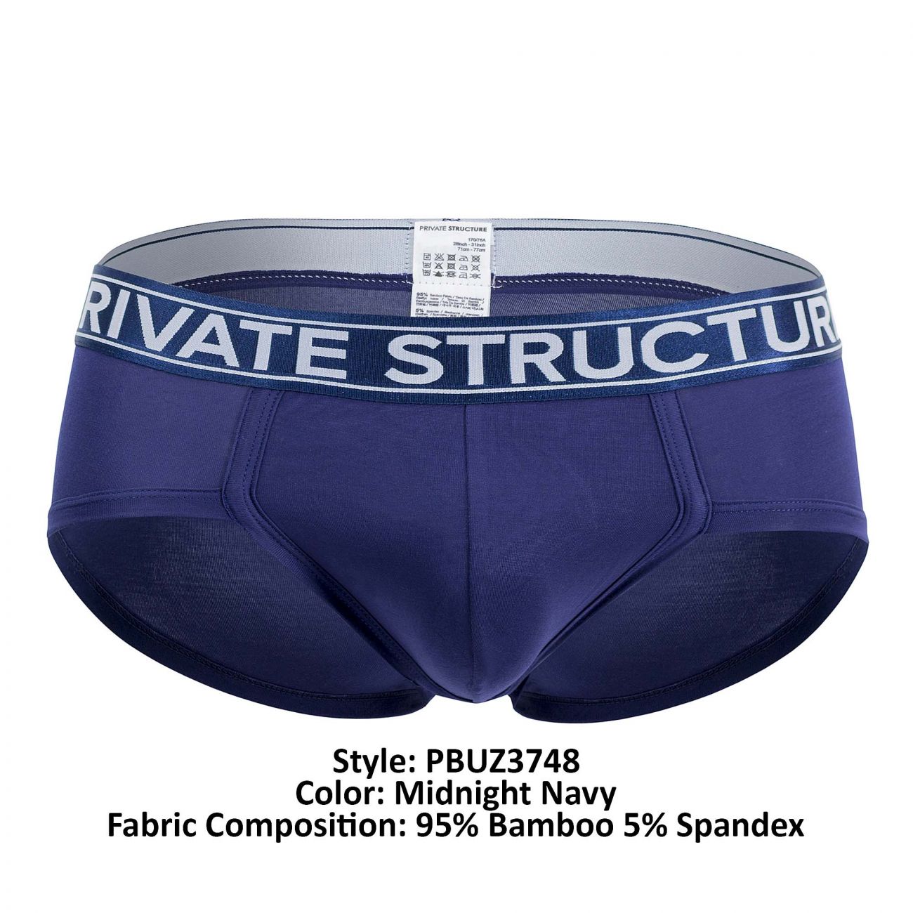 Private Structure PBUZ3748 Platinum Bamboo Contour Briefs Midnight Blue