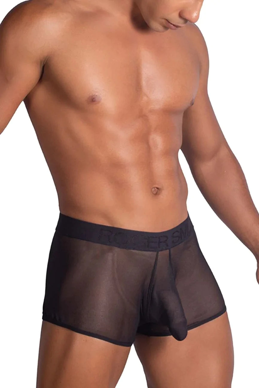 Roger Smuth RS072 Revealing Shaft Boxer Briefs Trunks Black