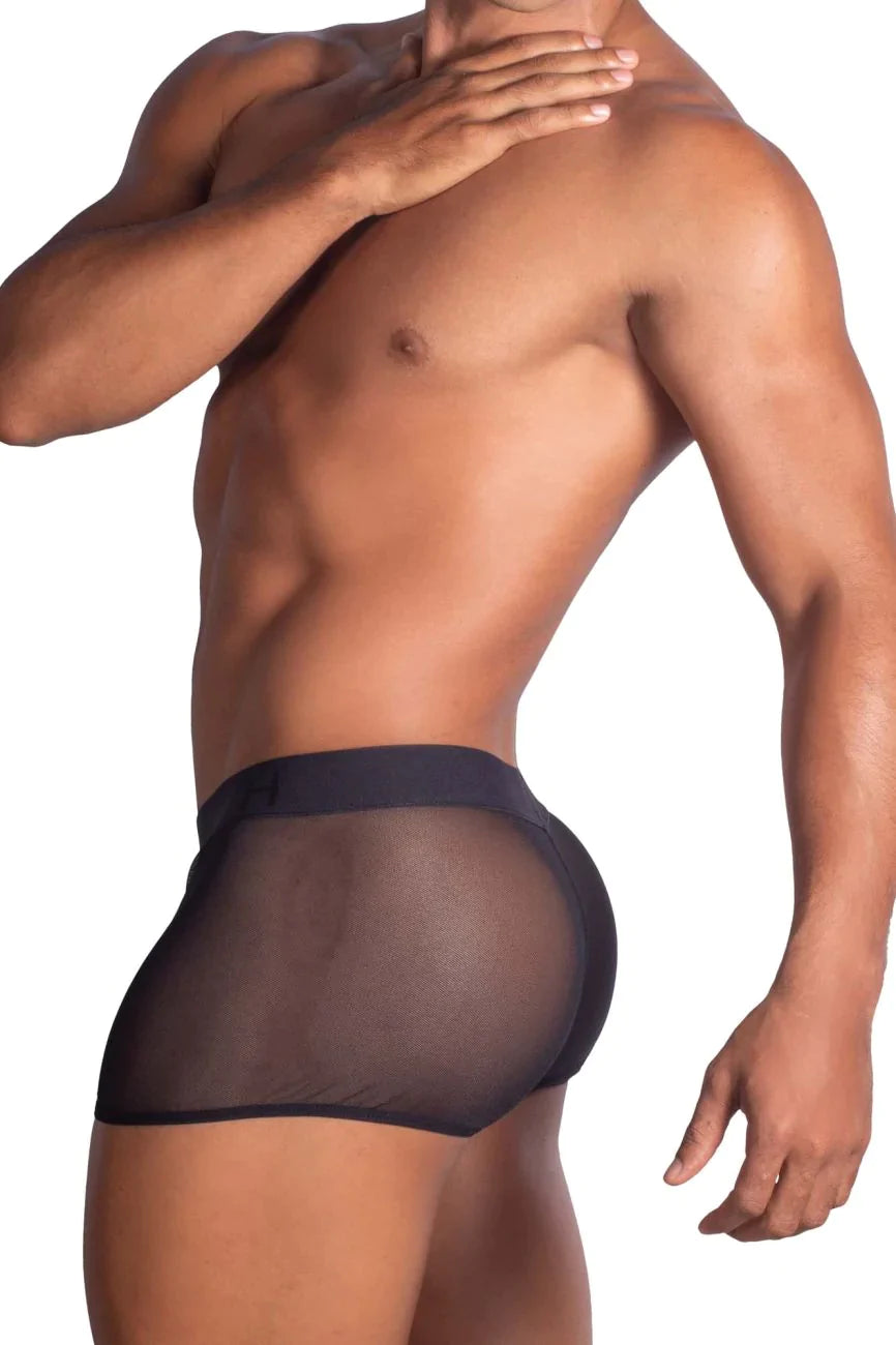 Roger Smuth RS072 Revealing Shaft Boxer Briefs Trunks Black