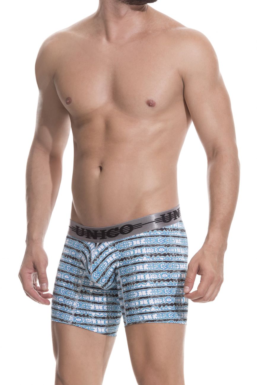 Unico 1802010025146 Boxer Briefs Track Blue Printed