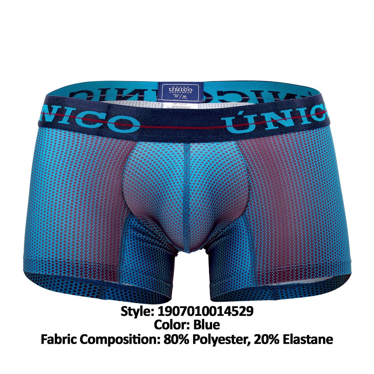 Unico 1907010014529 Trunks Tornasol Blue Printed