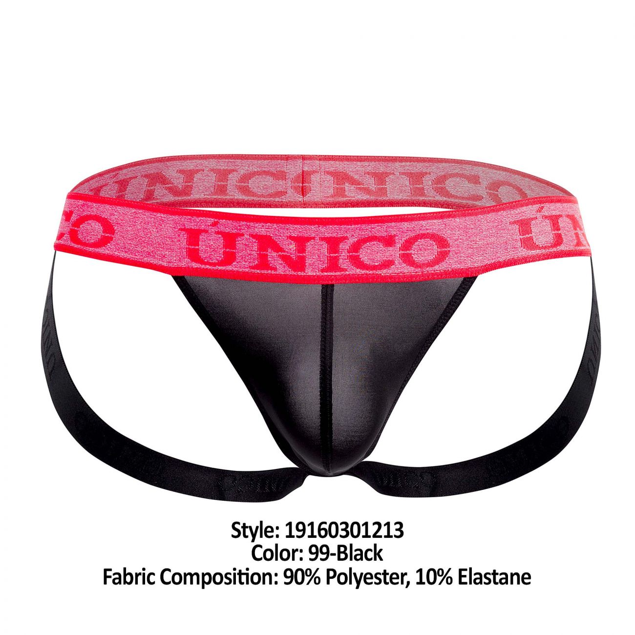 Unico 19160301213 COLORS Poderoso Jockstrap Black