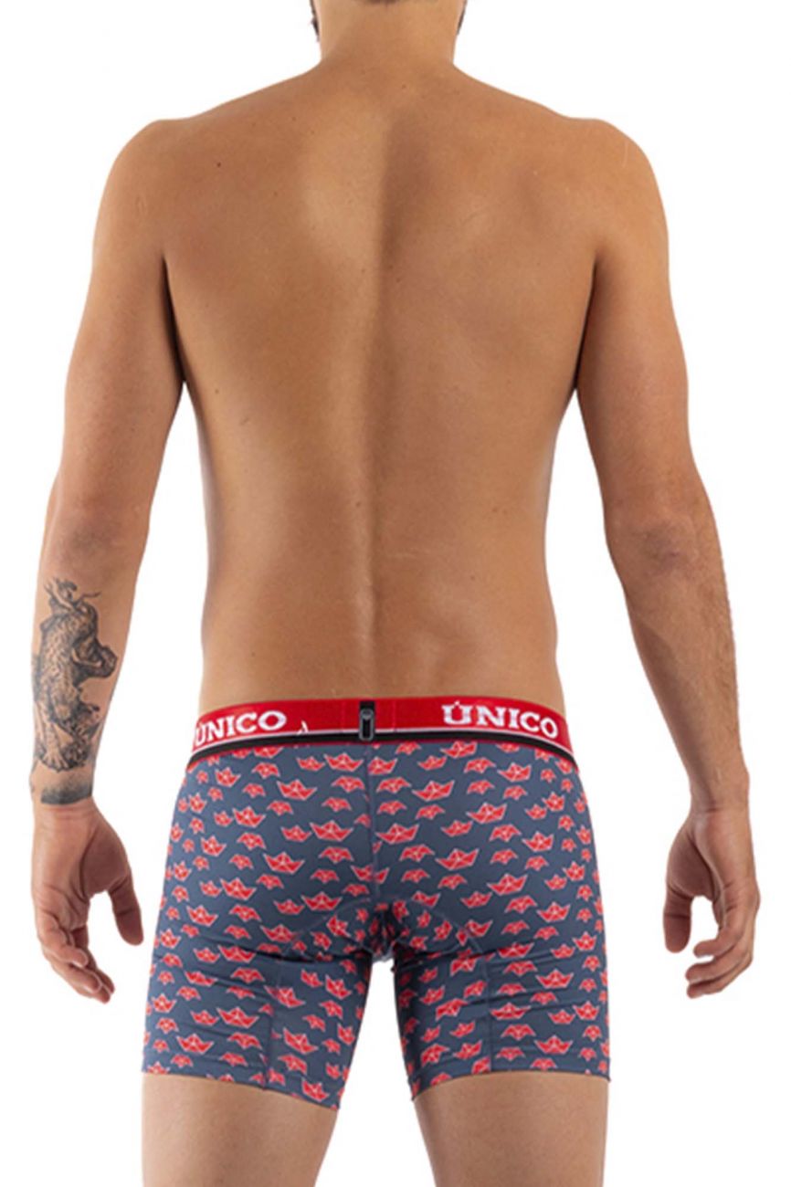 Unico 21110100203 Paper Ship Boxer Briefs Navy Multi