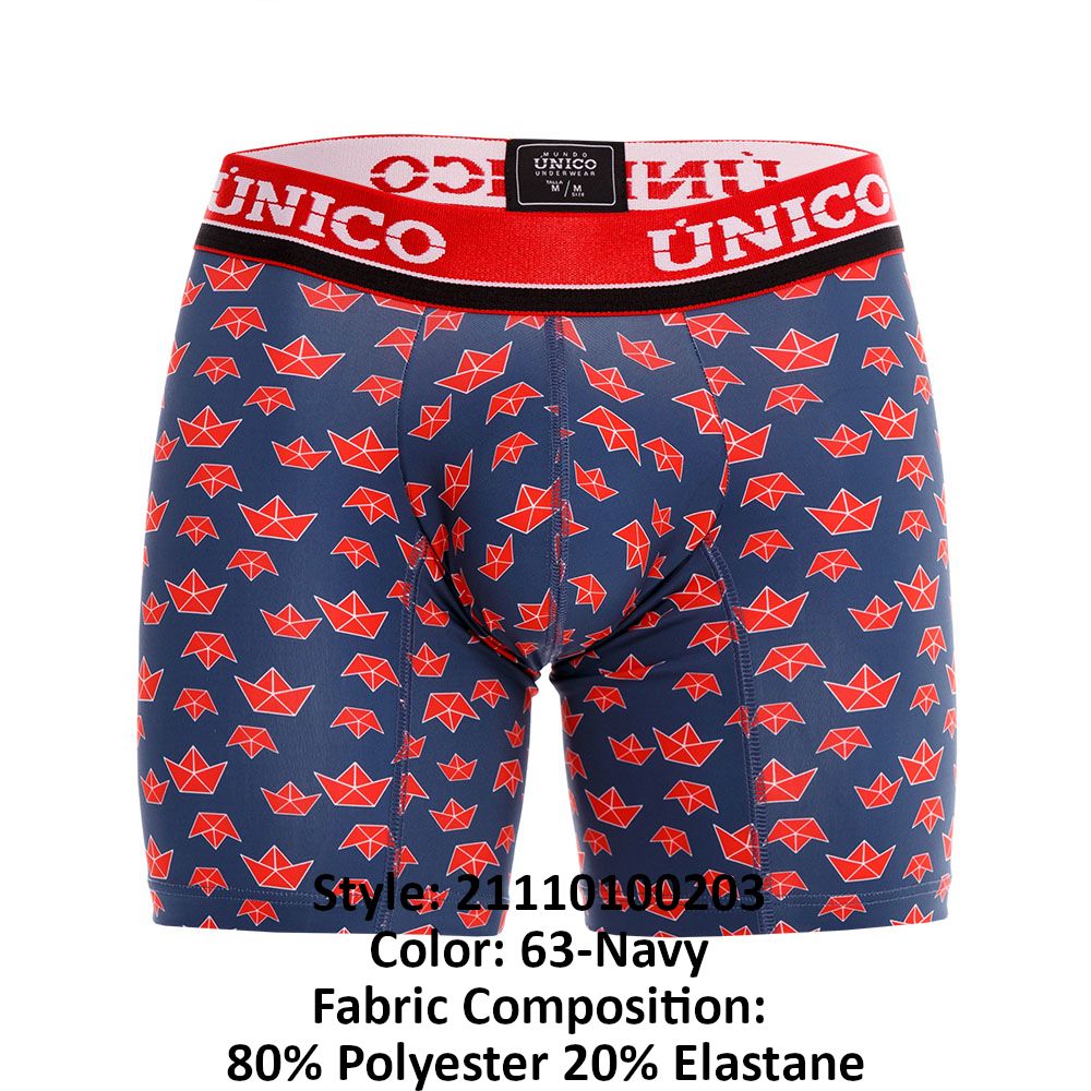 Unico 21110100203 Paper Ship Boxer Briefs Navy Multi